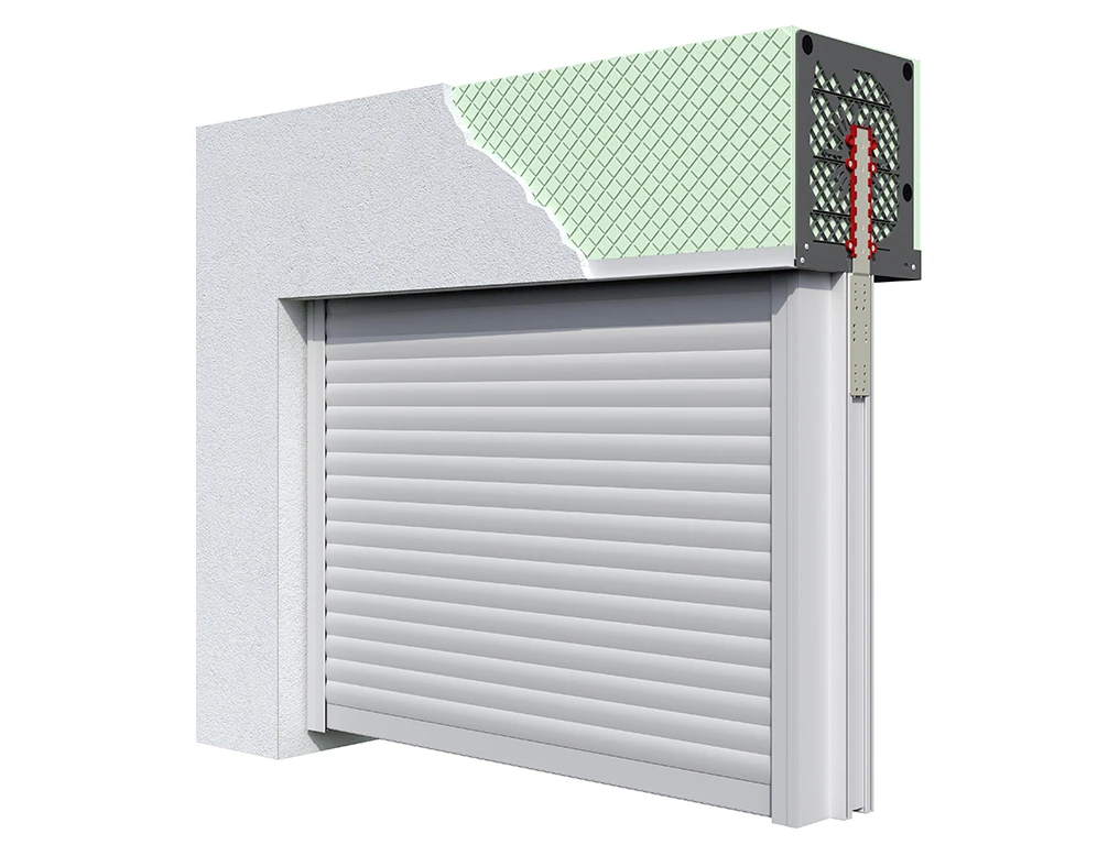 Darstellung eines modernen Rollladenkastens mit integriertem Rollladen